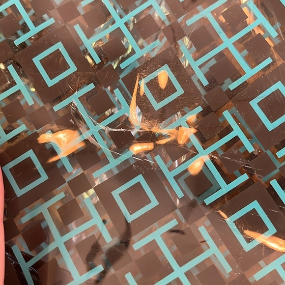 Tory Burch logo clear plastic handle tote bag with attached zip wallet pouch GUC - Picture 10 of 13